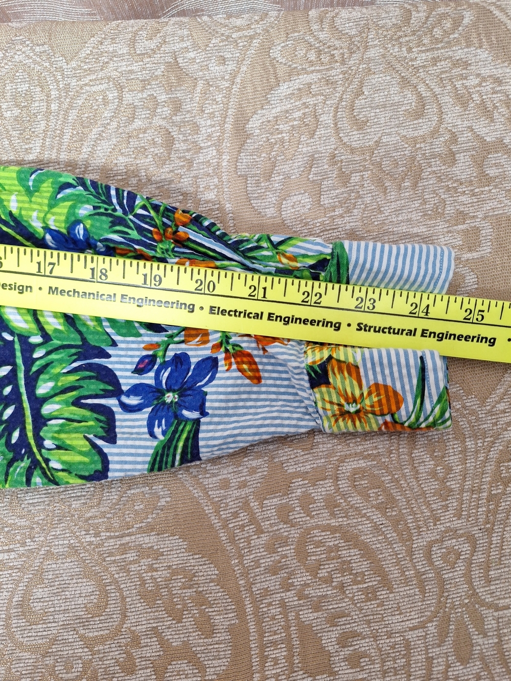 Ralph Lauren Mens Blue Striped Button-Down with Green, Orange & Yellow Floral - Picture 12 of 12
